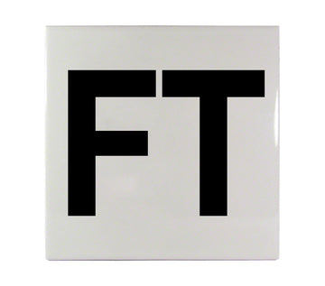 FT Message Ceramic Skid Resistant Tile Depth Marker 6 Inch x 6 Inch with 4 Inch Lettering