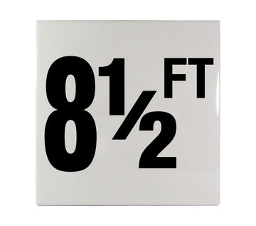 8 1/2 FT Ceramic Smooth Tile Depth Marker 6 Inch x 6 Inch with 4 Inch Lettering