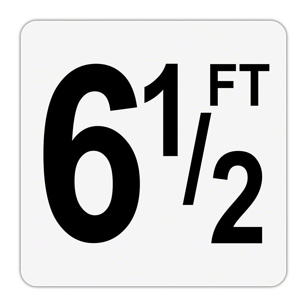 6 1/2 FT - Plastic Overlay Depth Marker - 6 x 6 Inch with 4 Inch Lettering