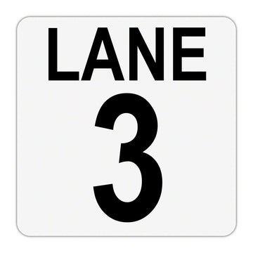 LANE 3 Message - Plastic Overlay Depth Marker - 6 x 6 Inch with 4 Inch Number