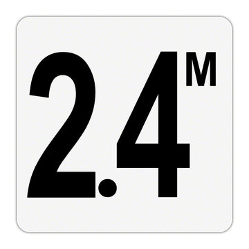 2.4 M - Plastic Overlay Depth Marker - 6 x 6 Inch with 4 Inch Lettering