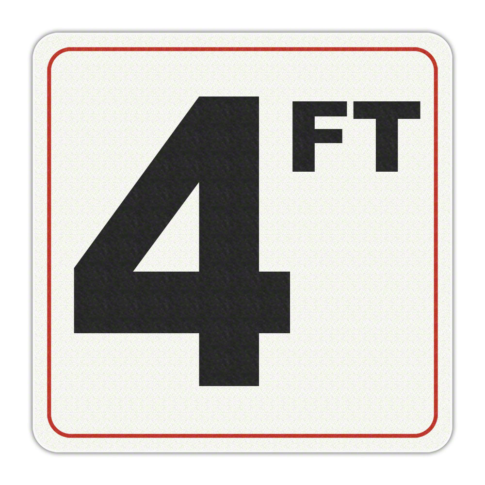 4 FT - Adhesive Depth Marker - 6 Inch x 6 Inch with 4 Inch Lettering