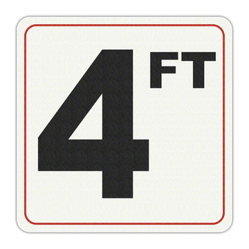 4 FT - Adhesive Depth Marker - 8 Inch x 8 Inch with 6 Inch Lettering