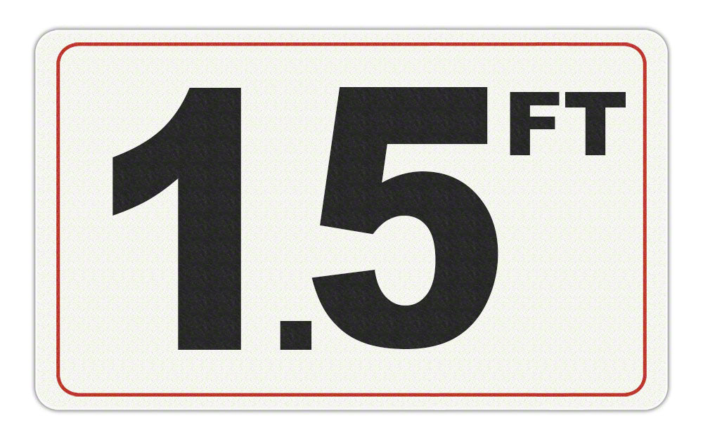 1.5 FT - Adhesive Depth Marker - 10 Inch x 6 Inch with 4 Inch Lettering