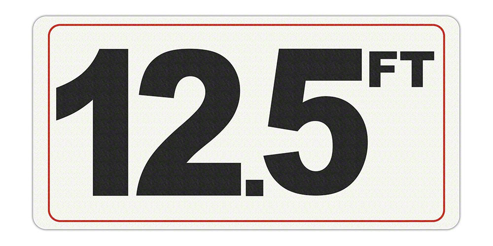 12.5 FT - Adhesive Depth Marker - 12 Inch x 6 Inch with 4 Inch Lettering