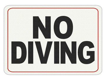 NO DIVING Message - Adhesive Depth Marker - 9 Inch x 6 Inch