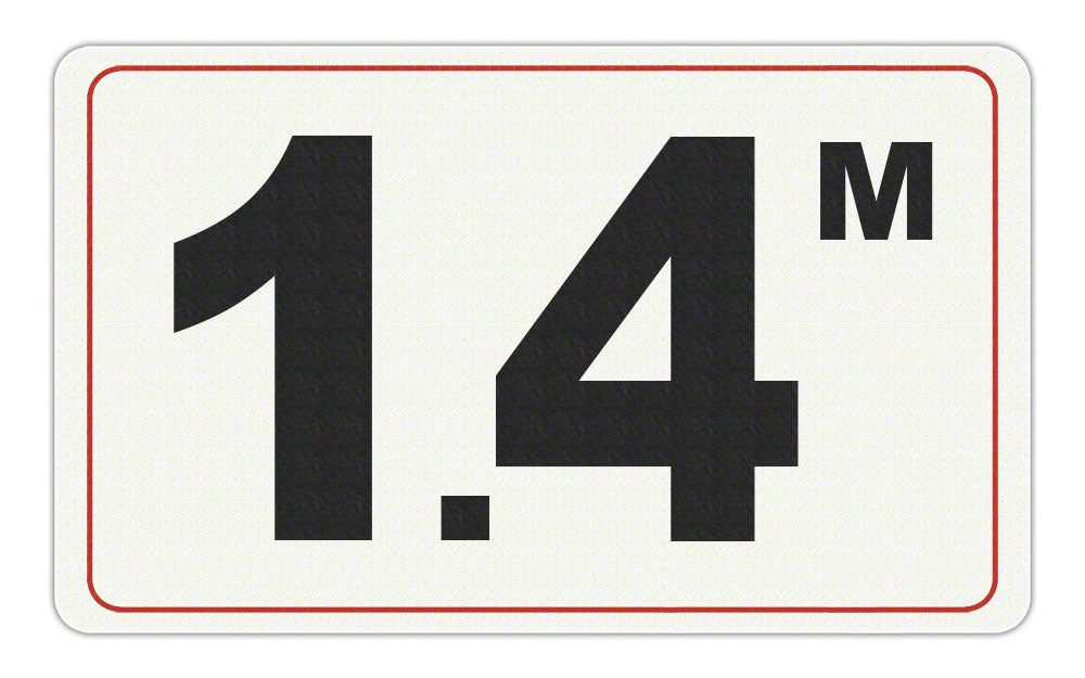 1.4 M - Adhesive Depth Marker - 10 Inch x 6 Inch with 4 Inch Lettering
