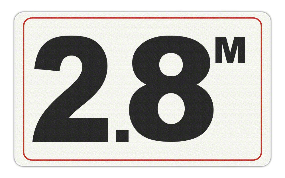 2.8 M - Adhesive Depth Marker - 10 Inch x 6 Inch with 4 Inch Lettering