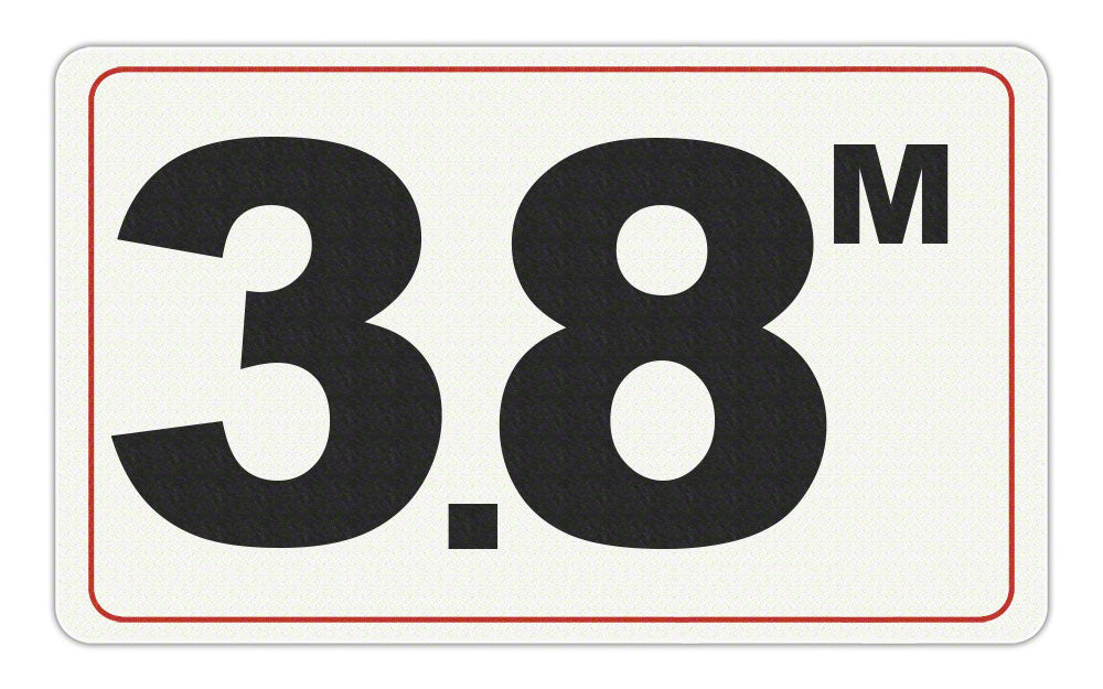 3.8 M - Adhesive Depth Marker - 10 Inch x 6 Inch with 4 Inch Lettering