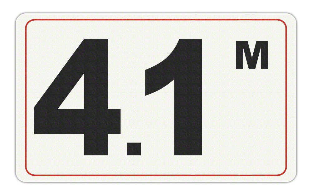 4.1 M - Adhesive Depth Marker - 10 Inch x 6 Inch with 4 Inch Lettering