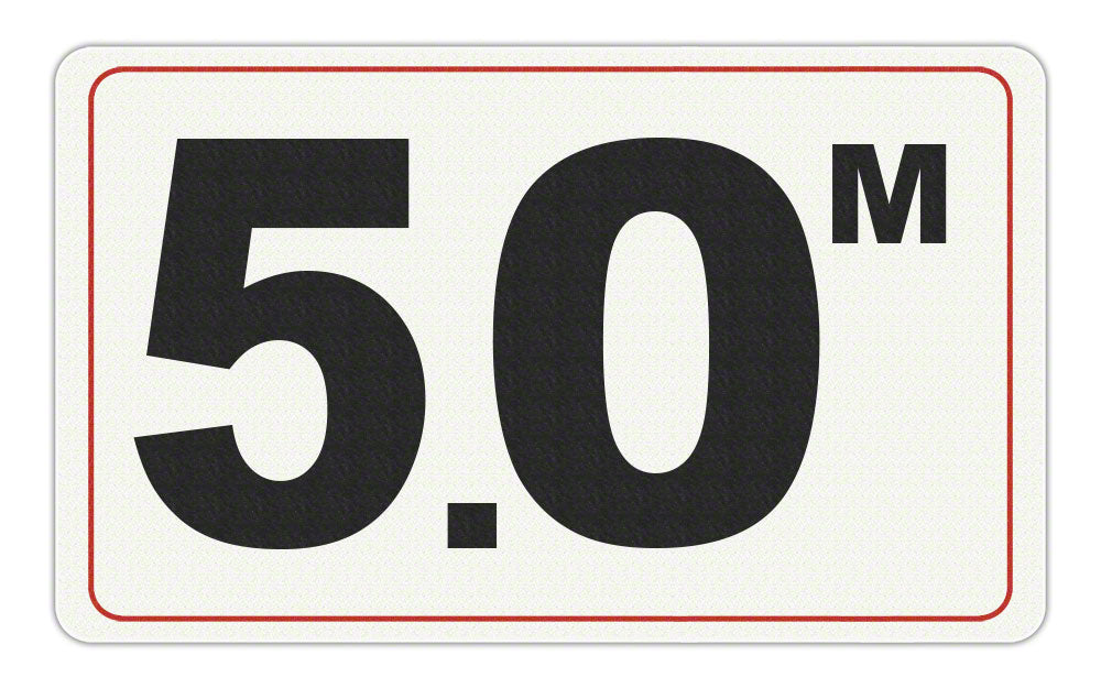 5.0 M - Adhesive Depth Marker - 10 Inch x 6 Inch with 4 Inch Lettering