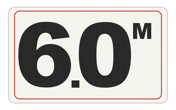 6.0 M - Adhesive Depth Marker - 10 Inch x 6 Inch with 4 Inch Lettering