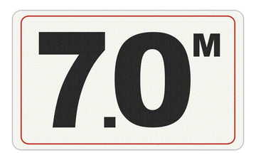 7.0 M - Adhesive Depth Marker - 10 Inch x 6 Inch with 4 Inch Lettering
