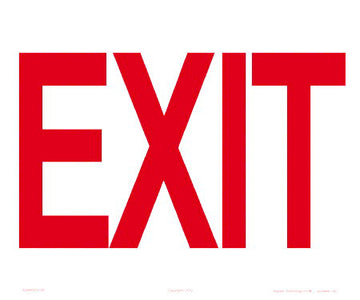 Exit Sign OSHA Approved With 6 Inch Lettering - 12 x 10 Inch on Vinyl Stick-on