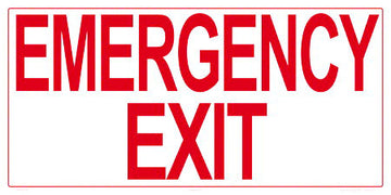 Emergency Exit Sign With 4 Inch Lettering - 24 x 12 Inches on Heavy-Duty Aluminum