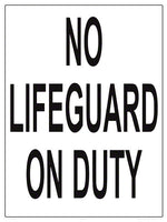 Montana No Lifeguard on Duty Sign - 18 x 24 Inches on Styrene Plastic