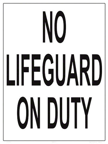 Montana No Lifeguard on Duty Sign - 18 x 24 Inches on Heavy-Duty Aluminum