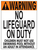 Minnesota No Lifeguard Warning Sign (No Age Limit) - 18 x 24 Inches on Heavy-Duty Aluminum