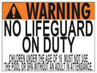 Nebraska No Lifeguard Warning Sign (16 Years and Under) - 24 x 18 Inches on Heavy-Duty Aluminum