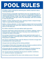 Pool Rules Sign - 18 x 24 Inches on Heavy-Duty Aluminum
