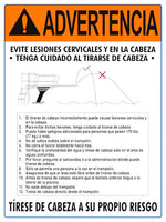 Dive at Own Your Risk Instructional Warning Sign in Spanish - 18 x 24 Inches on Styrene Plastic