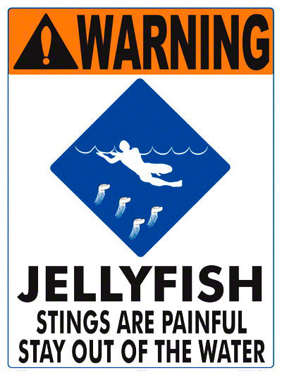 Jellyfish Warning Sign - 18 x 24 Inches on Heavy-Duty Aluminum