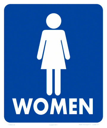 Women With Graphics Sign - 10 x 12 Inches on Styrene Plastic