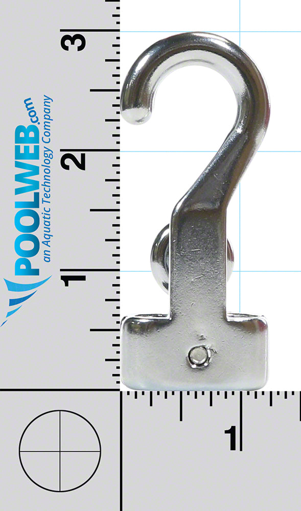Loop Type Rope Hook for 3/8 or 1/2 Inch Rope - Chrome Plated Brass