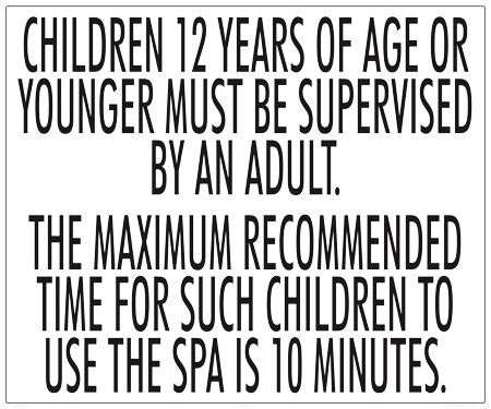 Nevada Spa Restrictions for Children Sign - 36 x 30 Inches on Styrene Plastic