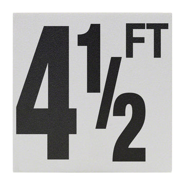 4 1/2 FT Ceramic Skid Resistant Tile Depth Marker 6 Inch x 6 Inch with 5 Inch Lettering