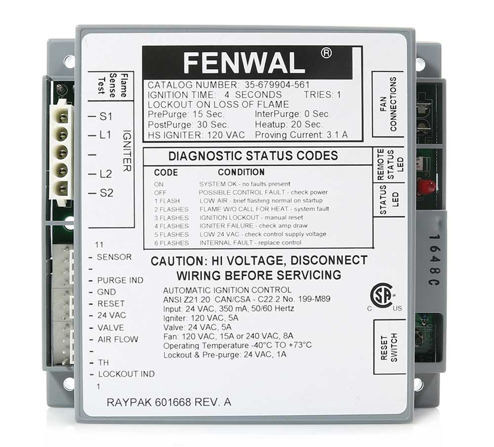 009057F Ignition Control With Manual Reset Kit Raypak