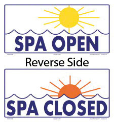 Spa Open/Closed Double-Sided Sign - 12 x 6 Inches on Styrene Plastic