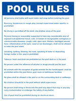 Connecticut Pool Rules Sign - 18 x 24 Inches on Styrene Plastic