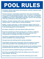 Idaho and Iowa Pool Rules Sign - 18 x 24 Inches on Heavy-Duty Aluminum