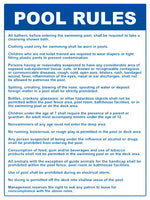 Arkansas Pool Rules Sign - 18 x 24 Inches on Styrene Plastic