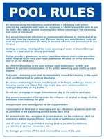 Hawaii Pool Rules Sign - 18 x 24 Inches on Styrene Plastic