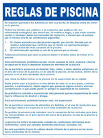 California Pool Rules Sign in Spanish - 18 x 24 Inches on Styrene Plastic