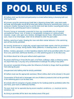 Michigan Pool Rules Sign - 18 x 24 Inches on Styrene Plastic