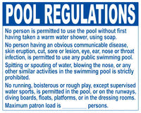 Nebraska Pool Rules Sign - 30 x 24 Inches on Heavy-Duty Aluminum (Customize or Leave Blank)