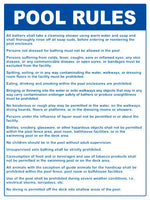 Nevada Pool Rules Sign - 18 x 24 Inches on Heavy-Duty Aluminum