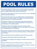 New Jersey Pool Rules Sign - 18 x 24 Inches on Heavy-Duty Aluminum