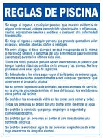 New Jersey Pool Rules Sign in Spanish - 18 x 24 Inches on Styrene Plastic