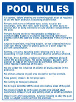 Arizona Pool Rules Sign - 18 x 24 Inches on Heavy-Duty Aluminum