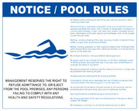 Idaho and Iowa Pool Rules With Graphic Sign - 30 x 24 Inches on Heavy-Duty Aluminum