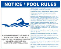 Arkansas Pool Rules With Graphic Sign - 30 x 24 Inches on Styrene Plastic