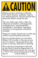South Carolina Spa Caution Sign With Temperature Postings - 12 x 18 Inches on Styrene Plastic