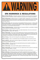 Iowa and Maryland Spa Warnings and Regulations Sign - 12 x 18 Inches on Styrene Plastic