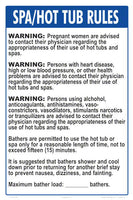 Rhode Island Spa/Hot Tub Rules Sign - 12 x 18 Inches on Styrene Plastic (Customize or Leave Blank)