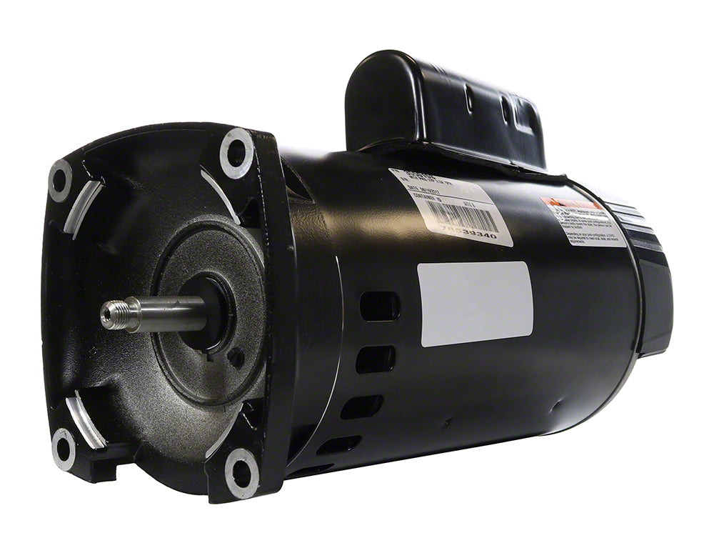 1-1/2 HP Pump Motor Square Flange - 1-Speed 1-Phase 208-230 Volts 60 Hz - Energy Efficient - Black