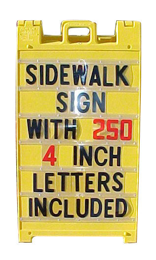 Plastic A-Frame Sidewalk Stand 24 x 36 Inches With Letters - White